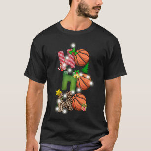 Ho Ho Ho Santa Hat Basketball Funny Christmas T-Shirt