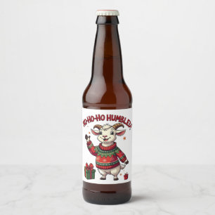 Ho Ho Ho Santa Hat Christmas Santa Goat Beer Bottle Label