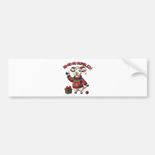 Ho Ho Ho Santa Hat Christmas Santa Goat  Bumper Sticker