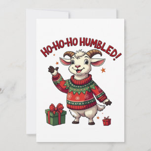 Ho Ho Ho Santa Hat Christmas Santa Goat Invitation