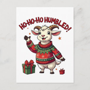 Ho Ho Ho Santa Hat Christmas Santa Goat  Postcard