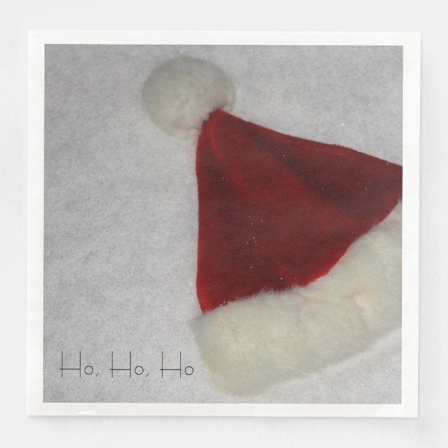 Ho Ho Ho Santa Hat Dinner Napkins (Front)
