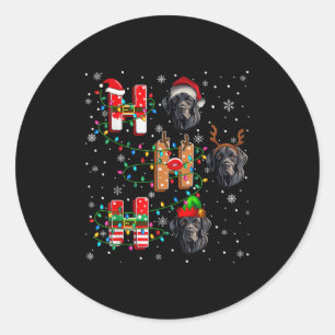 Ho Ho Ho Santa Hat Elf Matching Labrador Retriever Classic Round Sticker