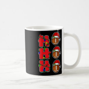 Ho Ho Ho Santa Hat Football Ball Christmas Fun Men Coffee Mug