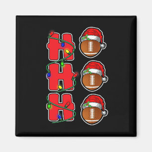 Ho Ho Ho Santa Hat Football Ball Christmas Fun Men Magnet