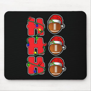 Ho Ho Ho Santa Hat Football Ball Christmas Fun Men Mouse Pad