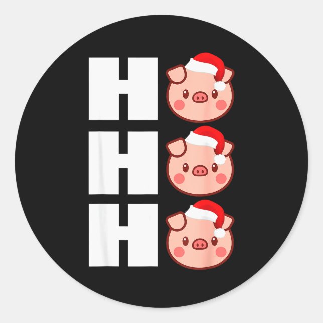 Ho Ho Ho Santa Hat Funny G Christmas Tee  Classic Round Sticker (Front)