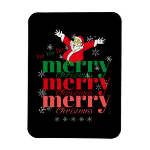 Ho Ho Ho- Santa -Merry Christmas (3) Design Magnet