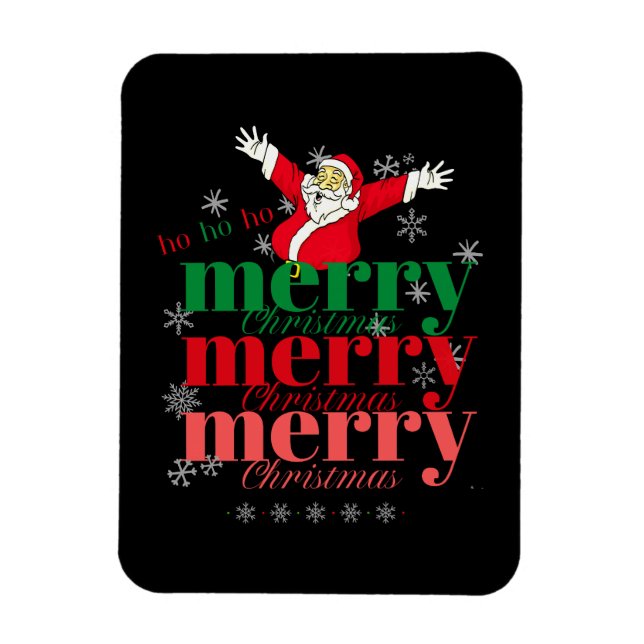 Ho Ho Ho- Santa -Merry Christmas (3) Design Magnet (Vertical)