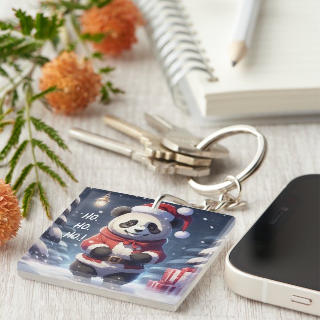 HO.HO.HO SANTA PANDA KEY RING (Front Right)