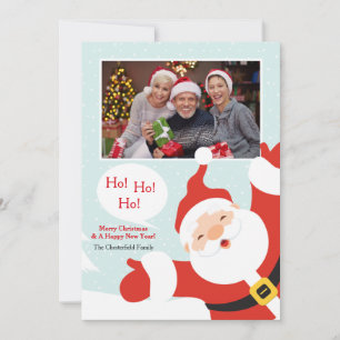Ho Ho Ho Santa Photo Greeting Card