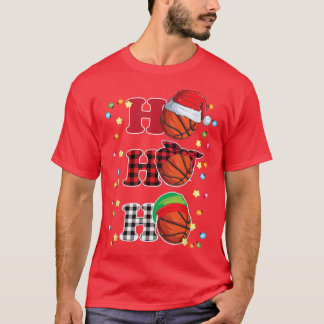 Ho Ho Ho Santa Red Plaid Christmas Lights Pajama B T-Shirt