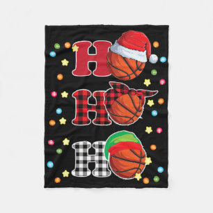 Ho Ho Ho Santa Red Plaid Christmas Lights Pajama S Fleece Blanket