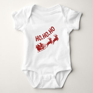 Ho Ho Ho Santa Sleigh Ride Christmas Baby Bodysuit