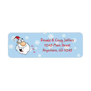 Ho Ho Ho Santa Snowflakes Return Address Label