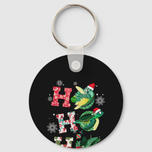 Ho Ho Ho Santa Turtles Christmas Ornaments Decor Key Ring
