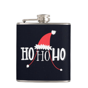 Ho Ho Ho Santas Hat Hip Flask