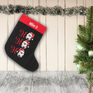 Ho Ho Ho Soccer Custom Name Large Christmas Stocking