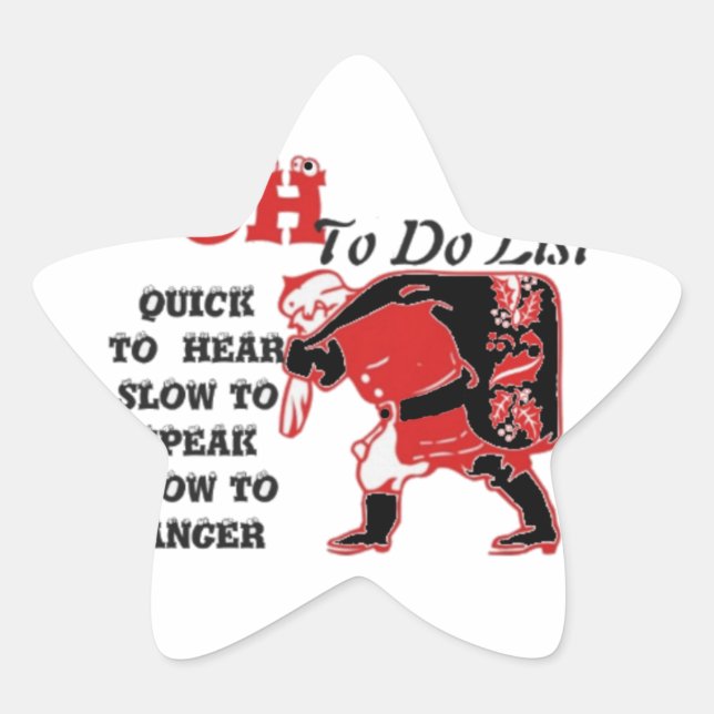 Ho Ho Ho! Special Santa To Do List Art Print Star Sticker (Front)