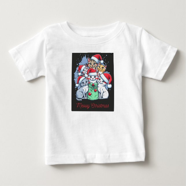 "Ho Ho Ho! Spread Christmas Cheer in Style" Baby T-Shirt (Front)