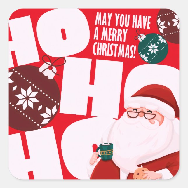 Ho ho ho  square sticker (Front)
