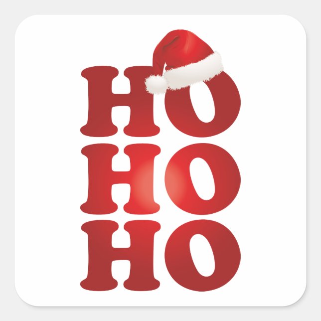 HO HO HO SQUARE STICKER (Front)