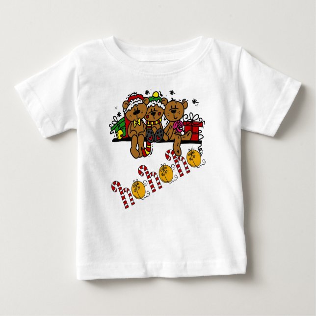 Ho Ho Ho Teddy Bears Baby T-Shirt (Front)