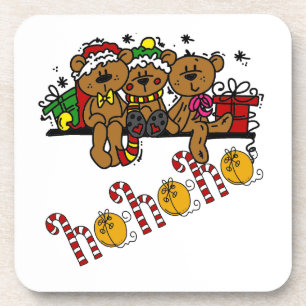 Ho Ho Ho Teddy Bears Coaster