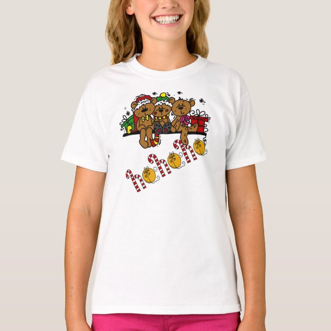 Ho Ho Ho Teddy Bears T-Shirt (Front)