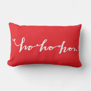 Ho Ho Ho Typography Christmas Lumbar Cushion