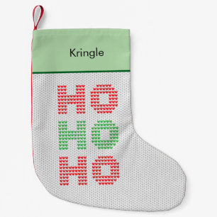 Ho Ho Ho Typography Christmas Sweater Small Christmas Stocking