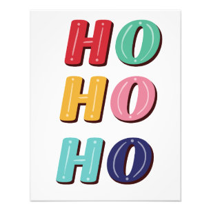 Ho Ho Ho Typography Photo Print