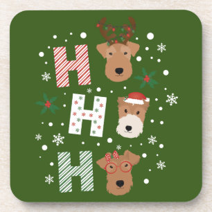 Ho Ho Ho Welsh Terrier Merry Christmas Coaster