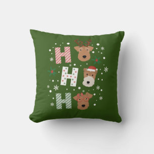 Ho Ho Ho Welsh Terrier Merry Christmas Cushion