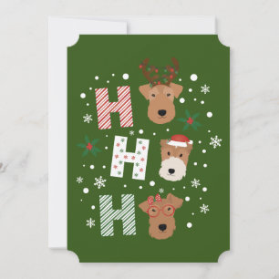 Ho Ho Ho Welsh Terrier Merry Christmas Invitation