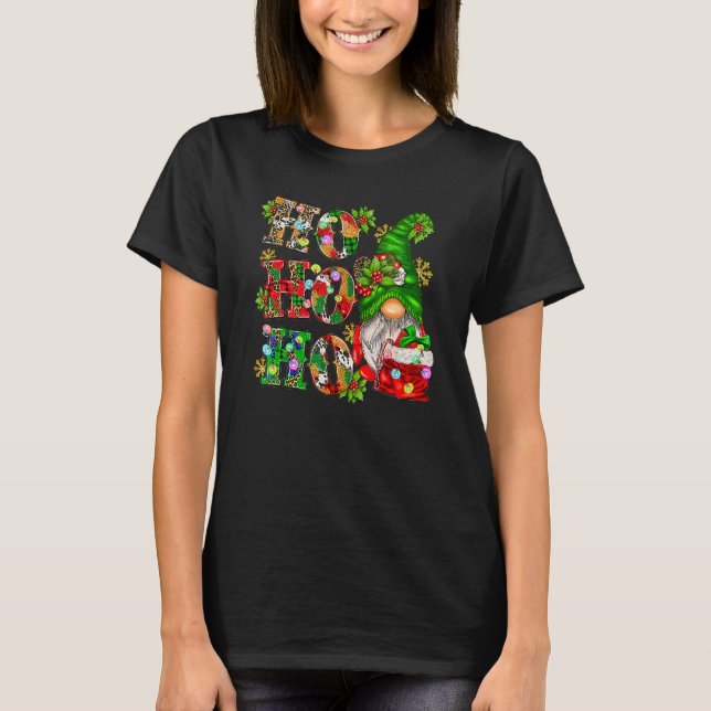 Ho Ho Ho Western Christmas Gnome Merry Christmas L T-Shirt (Front)