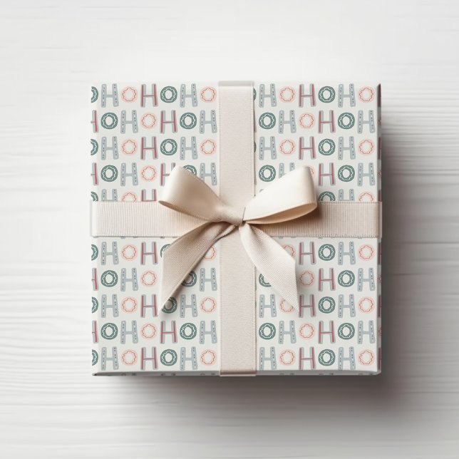 Ho Ho Ho Wrapping Paper (Modern Christmas Holiday Ho Ho Ho Wrapping Paper by Painted Paperie
)