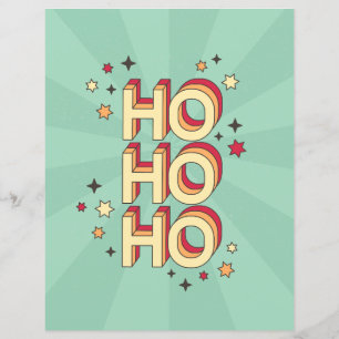 Ho ho ho xmas holidays retro style text and stars
