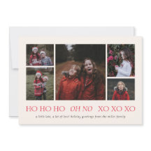 HO HO HO XO XO XO Belated Holiday Photo Card