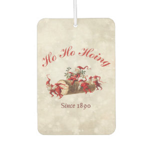 Ho Ho Hoing since 1890 vintage Christmas Greeting Car Air Freshener