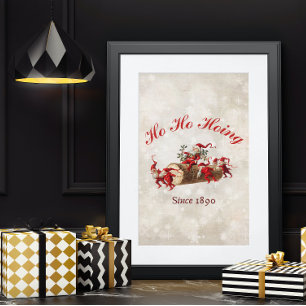 Ho Ho Hoing since 1890 vintage Christmas Greeting Poster