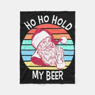 Ho Ho Hold My Beer Christmas In July Shirt Xmas In Fleece Blanket