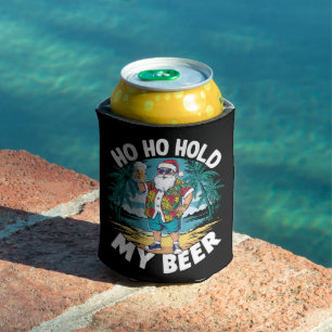 Ho Ho Hold My Beer Christmas in July Summer Santa  Can Cooler