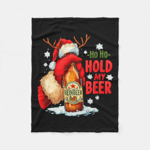 Ho Ho Hold My Beer  Fleece Blanket