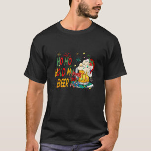 Ho Ho Hold My Beer Santa Claus Merry Christmas 202 T-Shirt