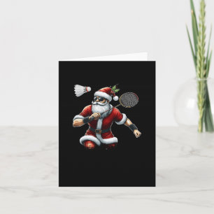 Ho Ho Hold My Shuttle Santa Badminton Cute Xmas Sp Card