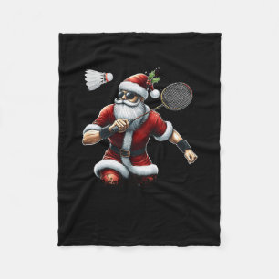 Ho Ho Hold My Shuttle Santa Badminton Cute Xmas Sp Fleece Blanket