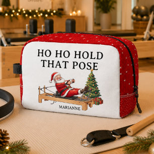 Ho Ho Hold That Pose Funny Santa Pilates Christmas Dopp Kit
