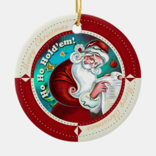 Ho Ho Hold'Em Ceramic Tree Decoration
