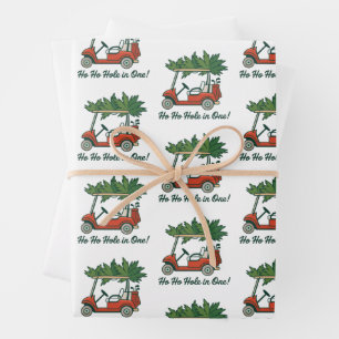 Ho Ho Hole In One Christmas Santa Golf Golfing  Wrapping Paper Sheet